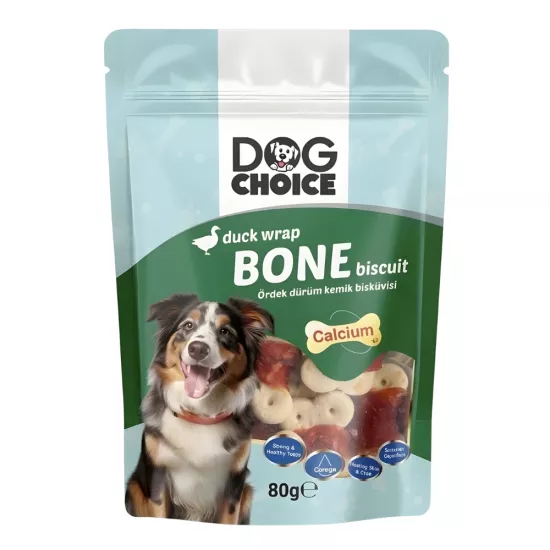 Dog Choice Ördek Dürüm Kemik Bisküvisi Kalsiyumlu Köpek Ödülü 80gr