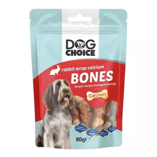 Dog Choice Tavşan Eti Sargılı Kalsiyum Kemik Köpek Ödülü 80gr