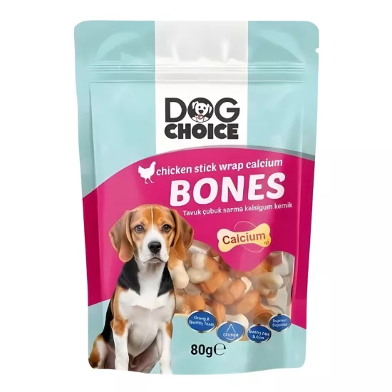 Dog Choice Tavuk Çubuk Sarma Kalsiyumlu Köpek Ödül Maması 80gr