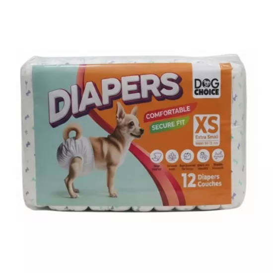 DOG CHOICE DIAPERS KÖPEK BAĞLAMA BEZİ XS BOY ( 12 Li )