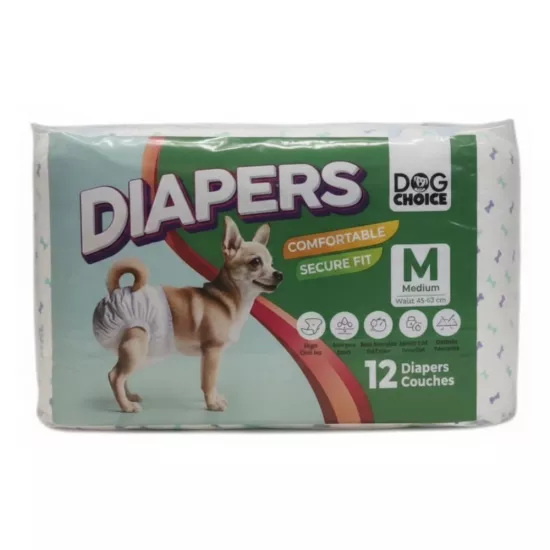 DOG CHOICE DIAPERS KÖPEK BAĞLAMA BEZİ M BOY ( 12 Li )