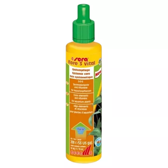 Sera Flore 3 Vital 50 ml - Akvaryum Bitki Gübresi ve Eser Element Desteği