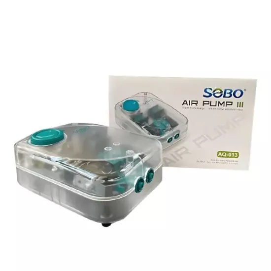 Sobo AQ-013 Çift Çıkışlı Akvaryum Hava Motoru 4W - Sessiz & Şeffaf Kasa